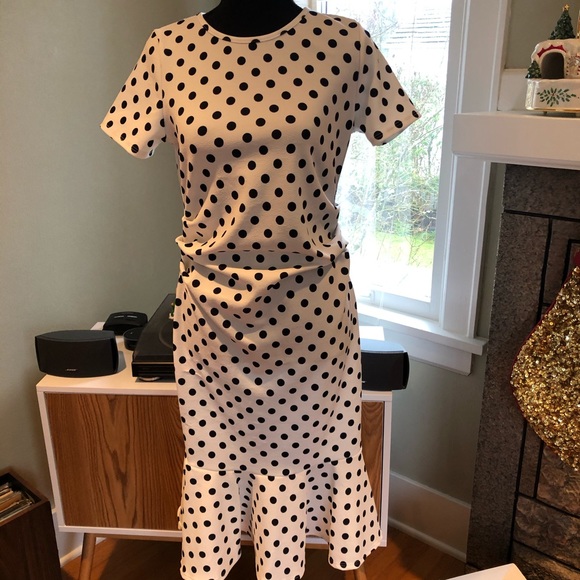 Maternity Polka Dot Midi Dress - Picture 4 of 7